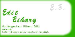 edit bihary business card